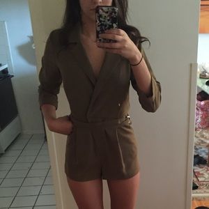 Topshop Army Green Romper